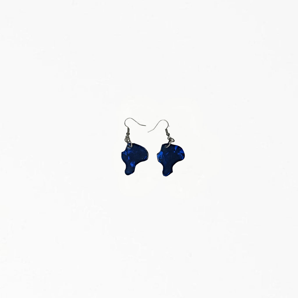 One of a Kind Dark Blue Guitar Pick Earring