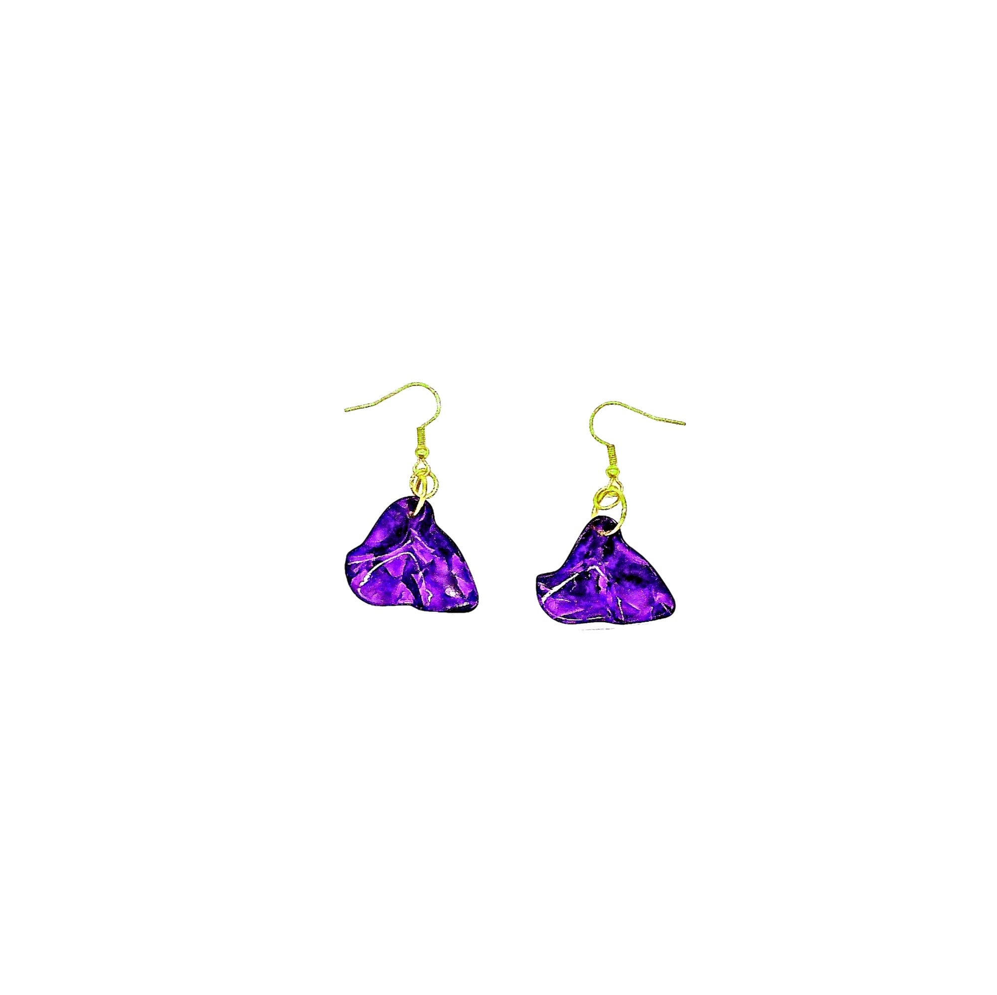 One of a Kind Purple Guitar Pick Earrings