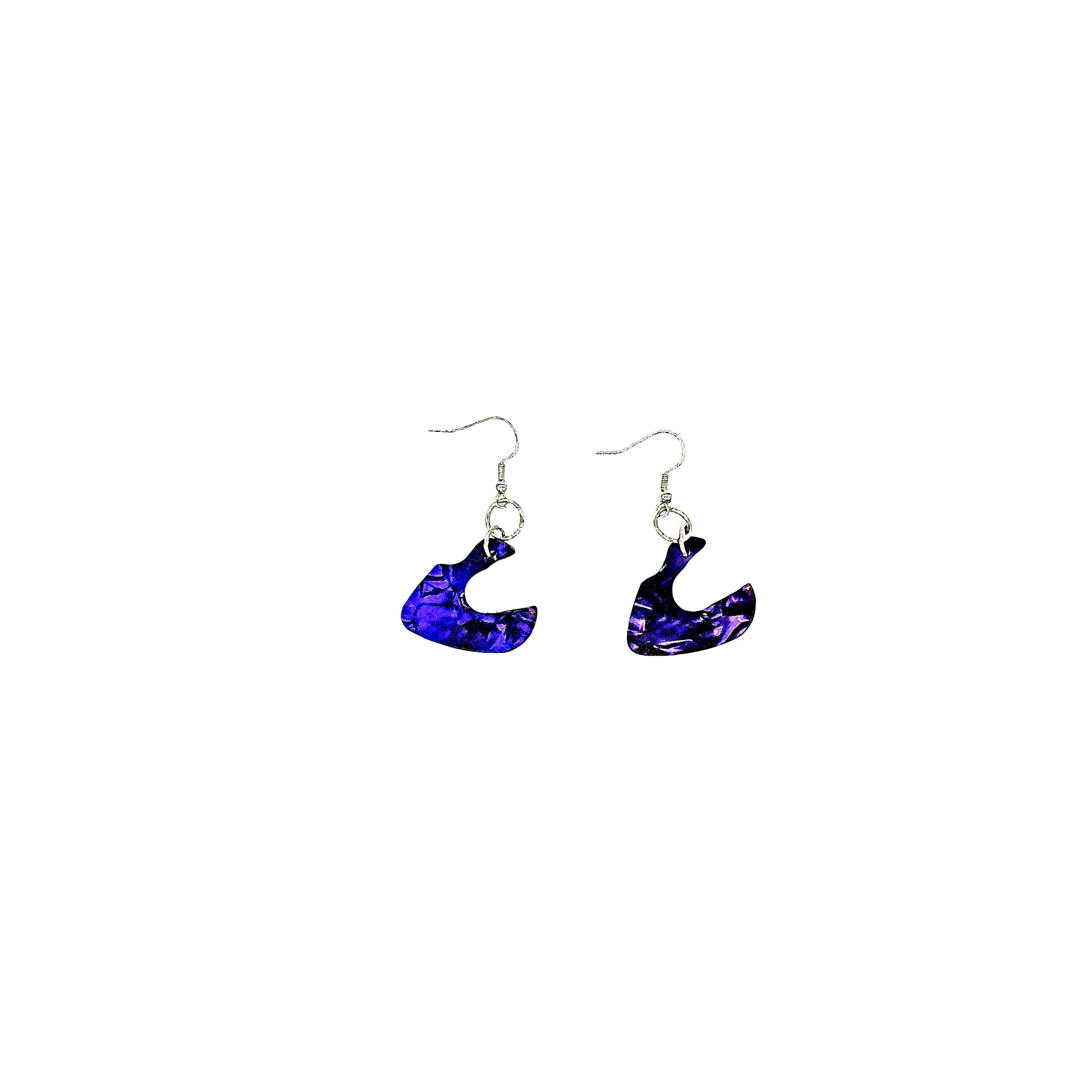 One of a Kind Purple Guitar Pick Earrings