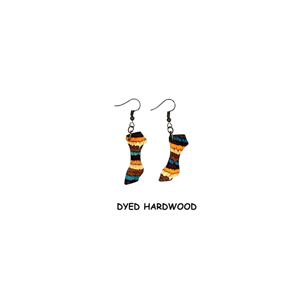 One of a Kind Mixed Hardwood Earring