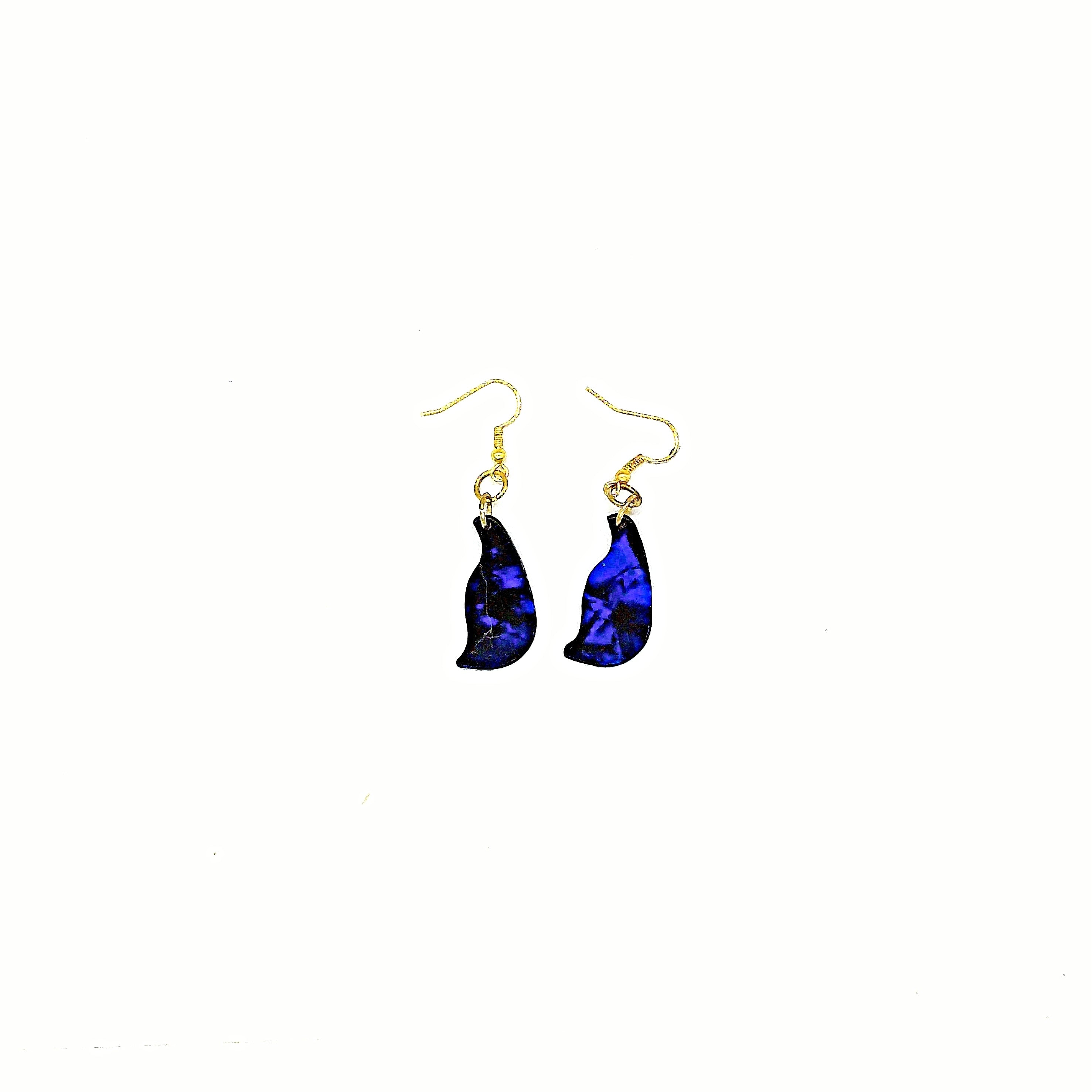 One of a Kind Dark Blue Guitar Pick Earring
