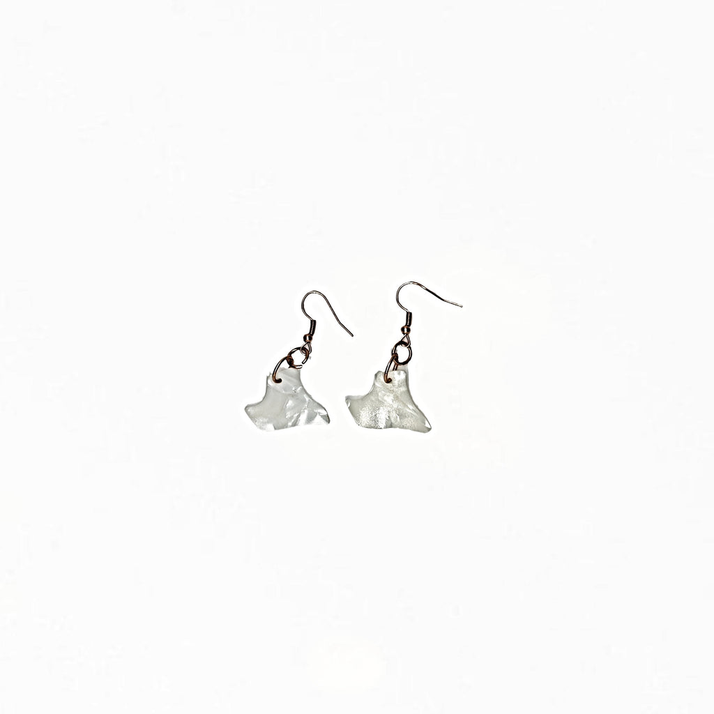 One of a Kind White Guitar Pick Earrings