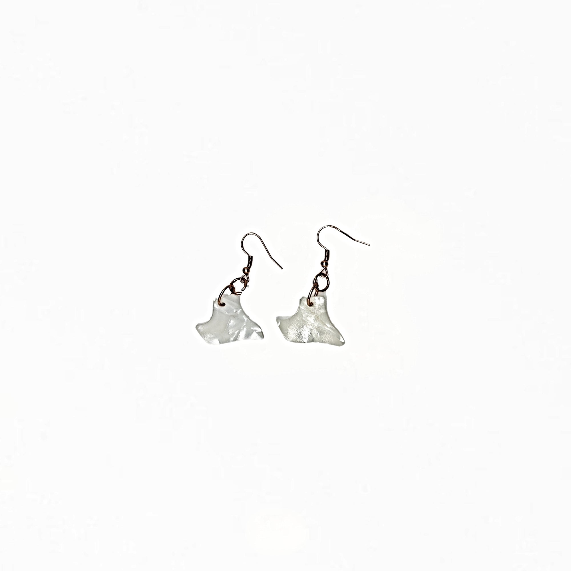 One of a Kind White Guitar Pick Earrings