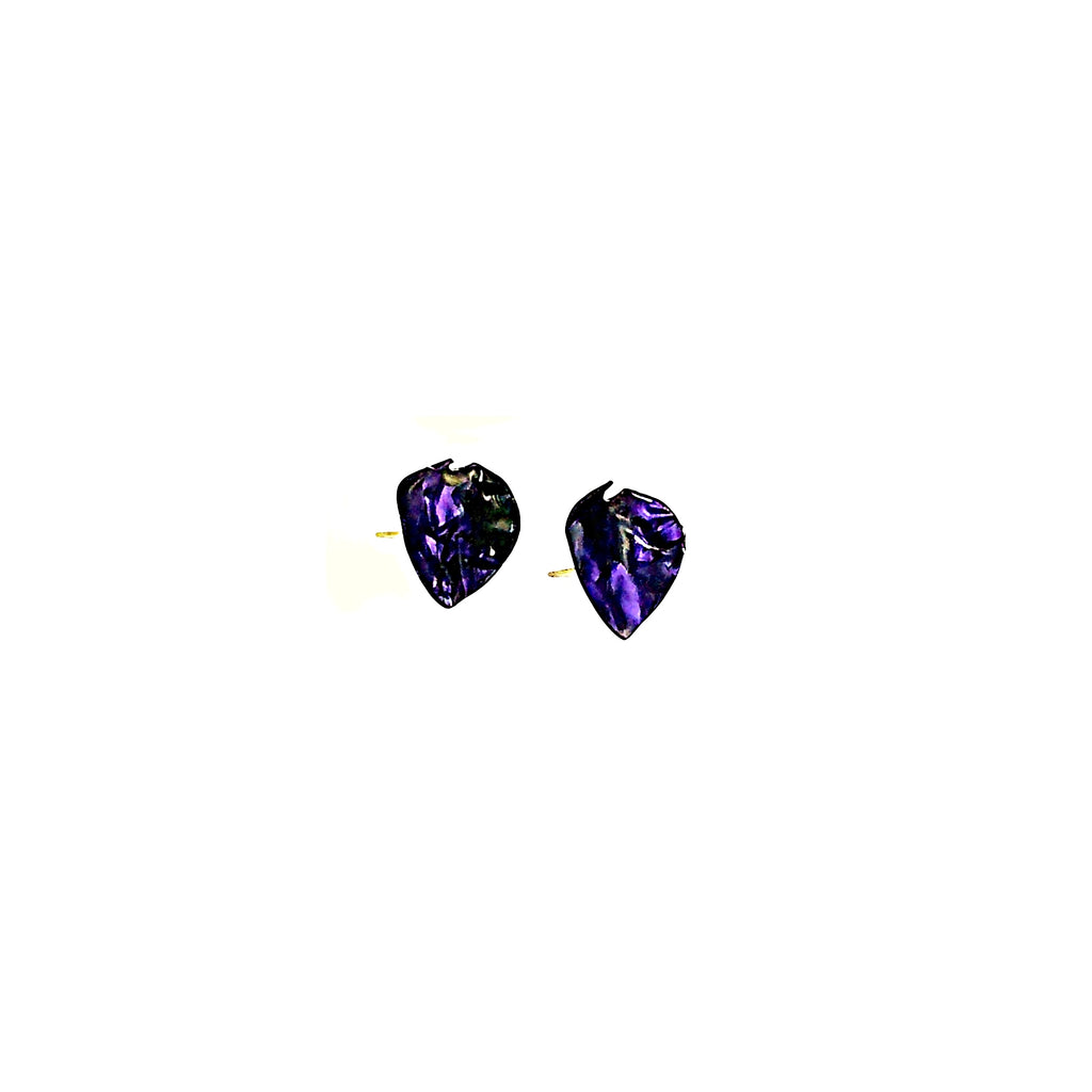 One of a Kind Purple Guitar Pick Earrings