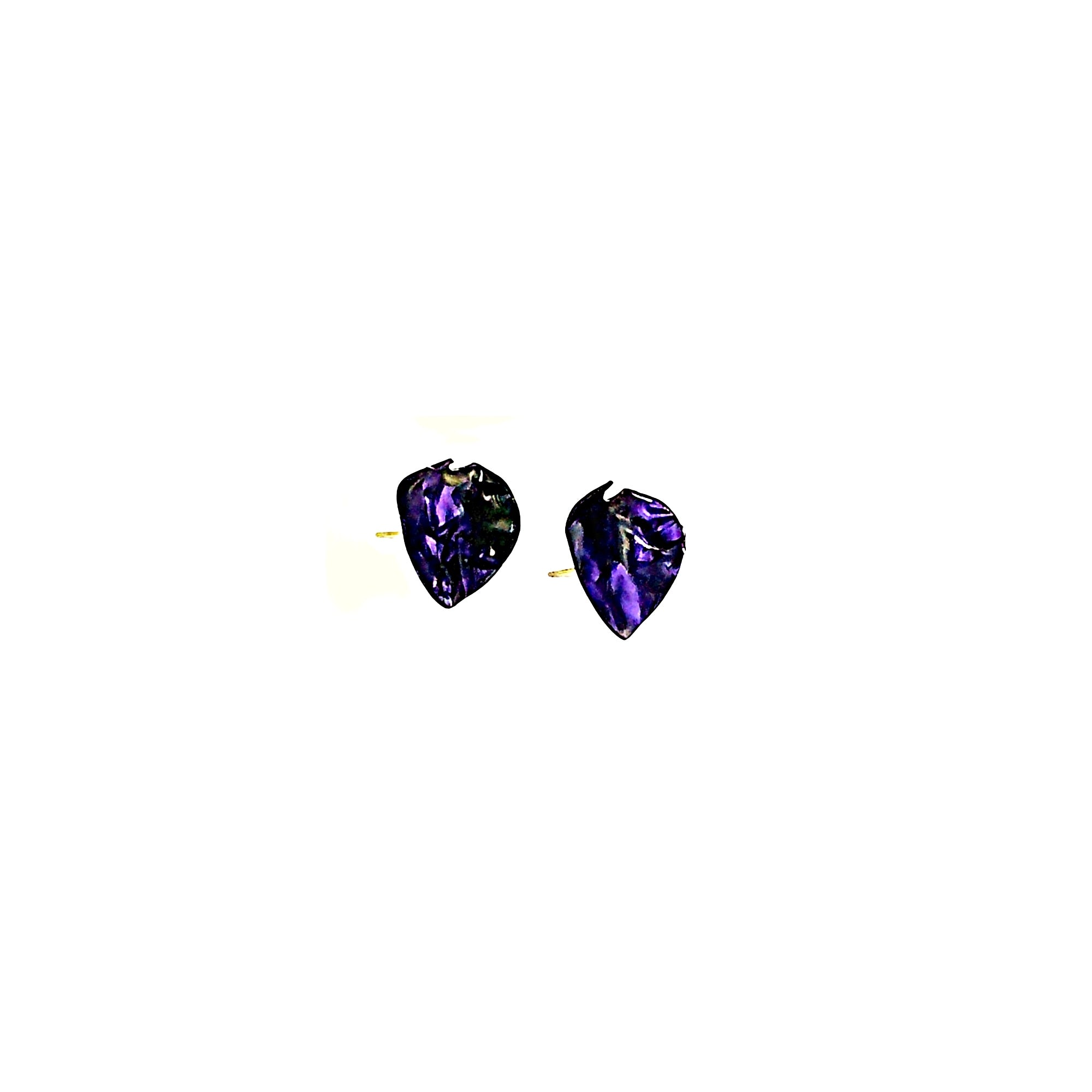 One of a Kind Purple Guitar Pick Earrings