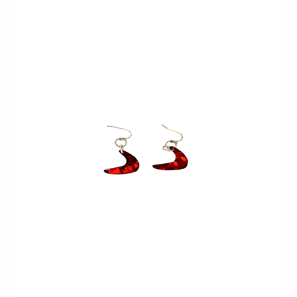 One of a Kind Red Guitar Pick Earrings