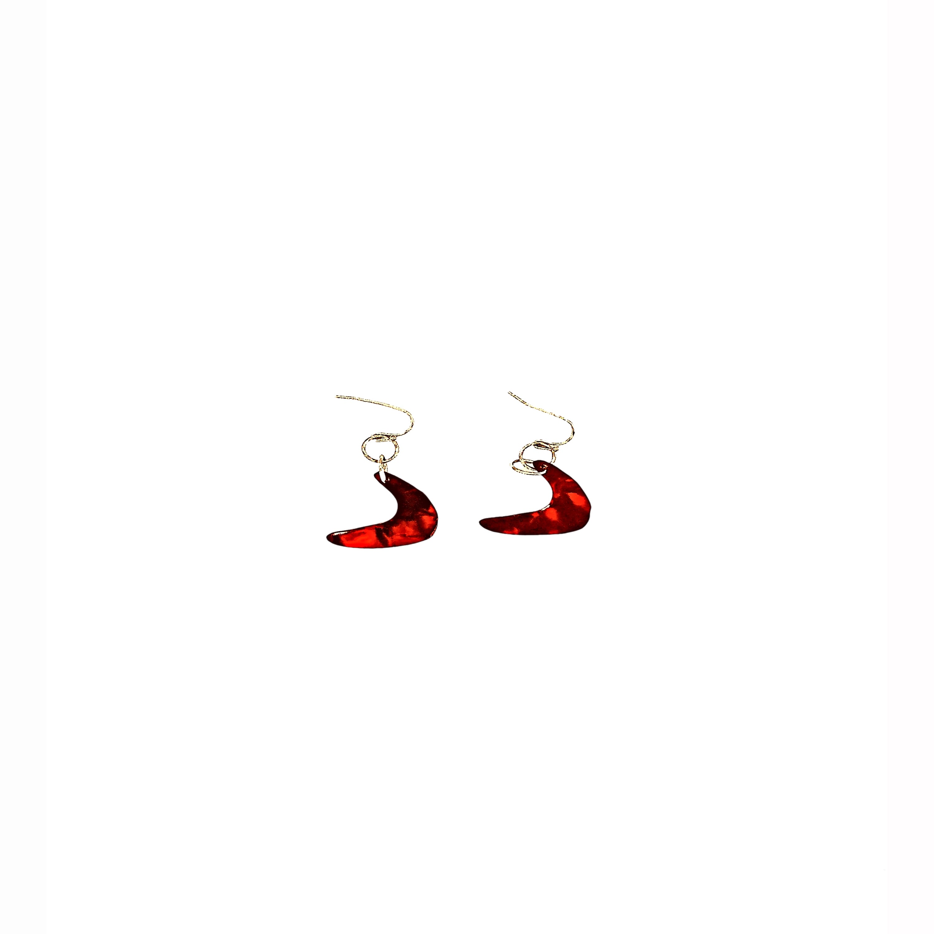 One of a Kind Red Guitar Pick Earrings