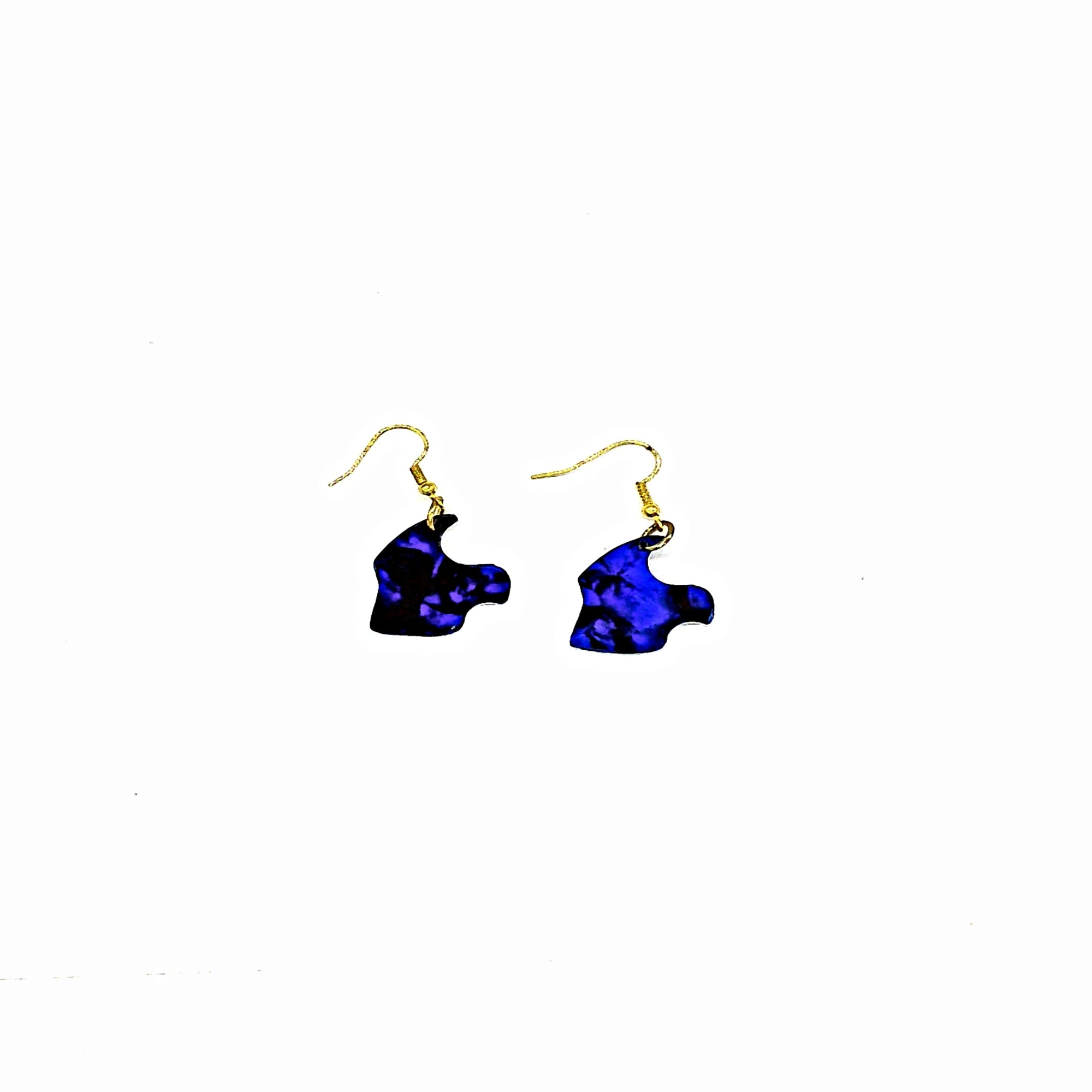 One of a Kind Dark Blue Guitar Pick Earring