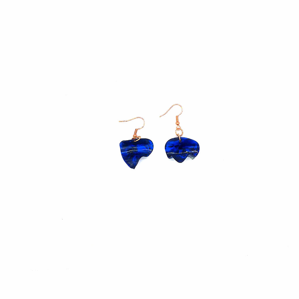 One of a Kind Dark Blue Guitar Pick Earring