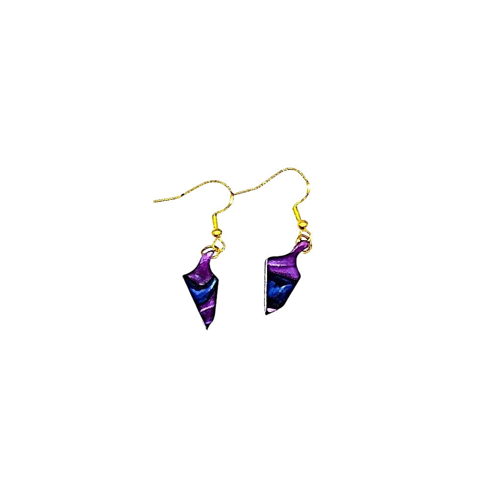 One of a Kind Purple Passion Acrylic Earring
