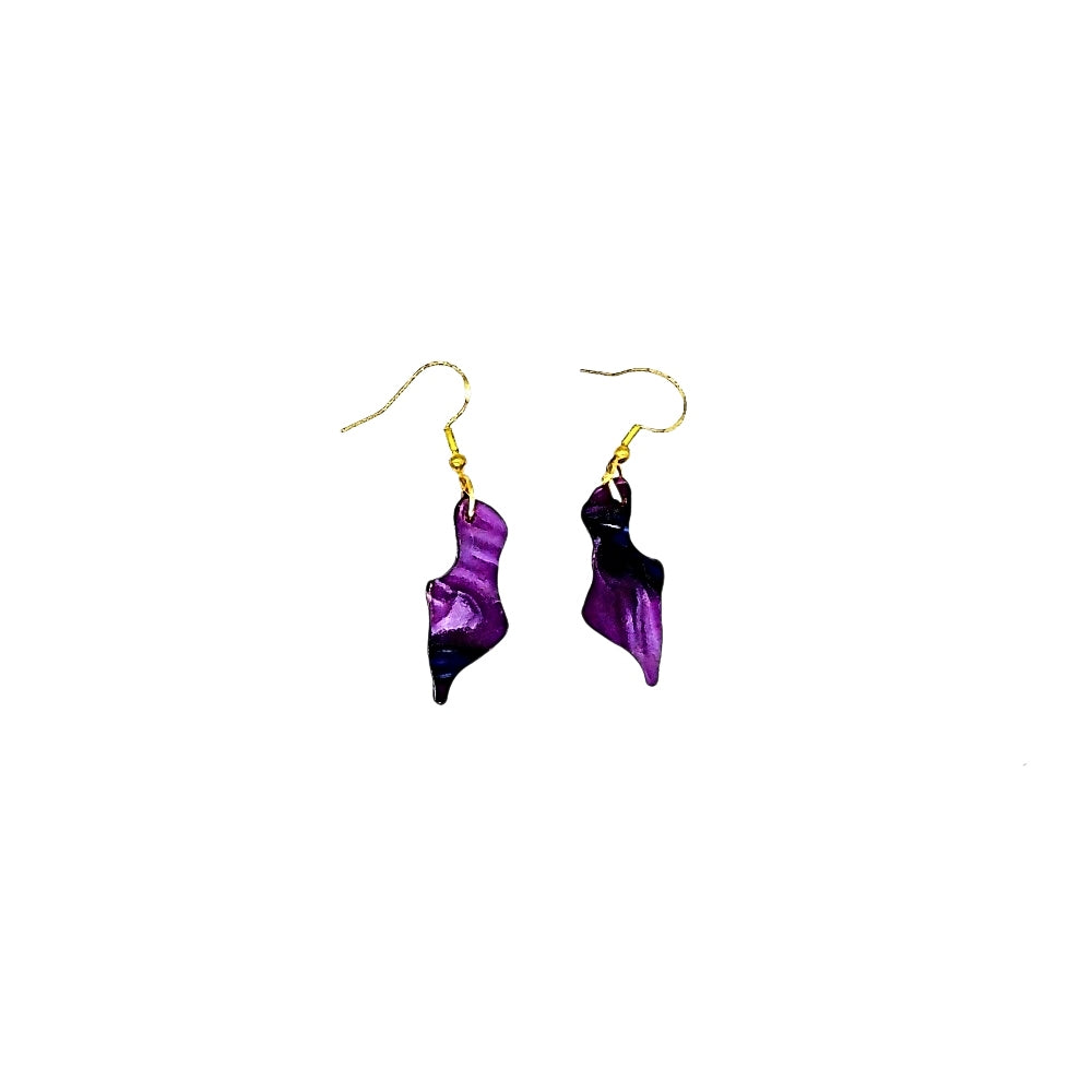 One of a Kind Purple Passion Acrylic Earring