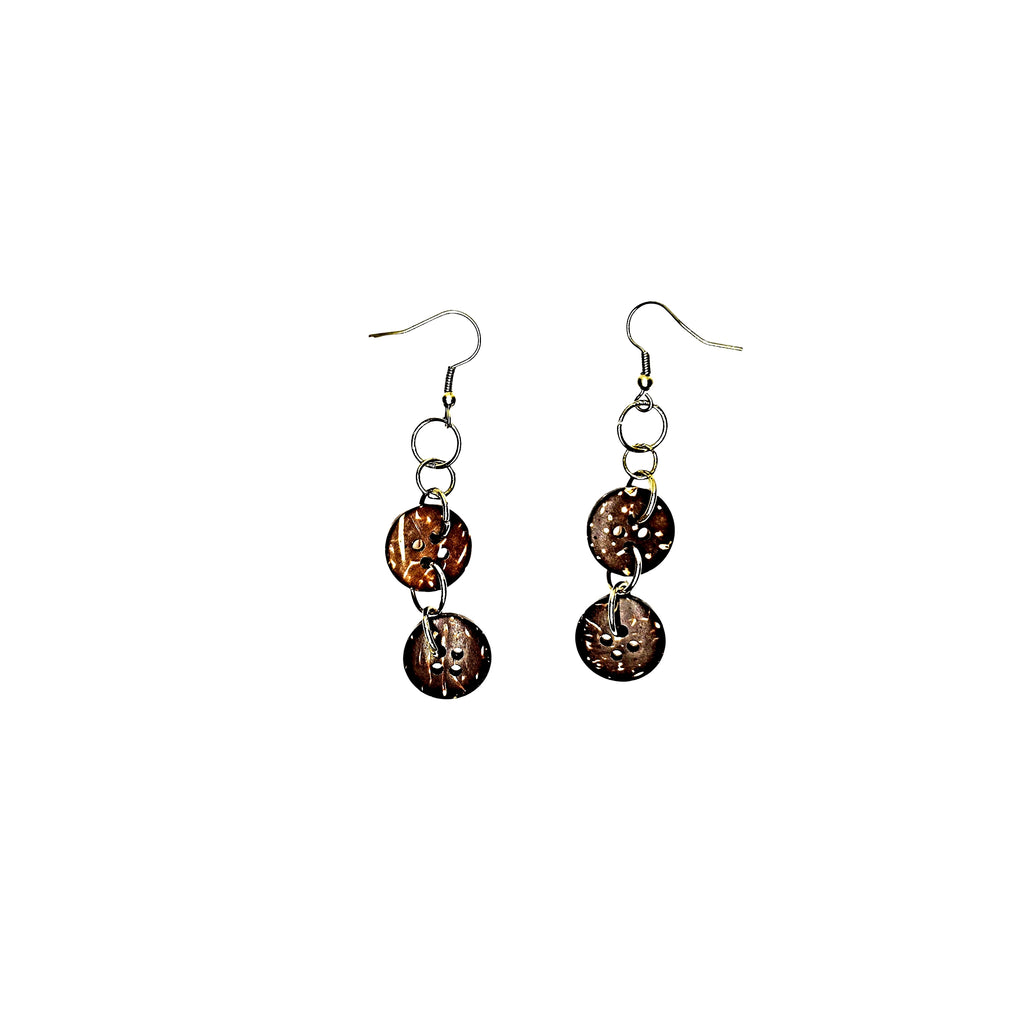 One of a Kind Dangling Coconut Shell Earring