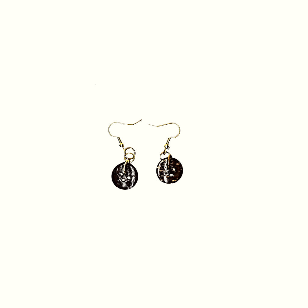 One of a Kind Dangling Coconut Shell Earring