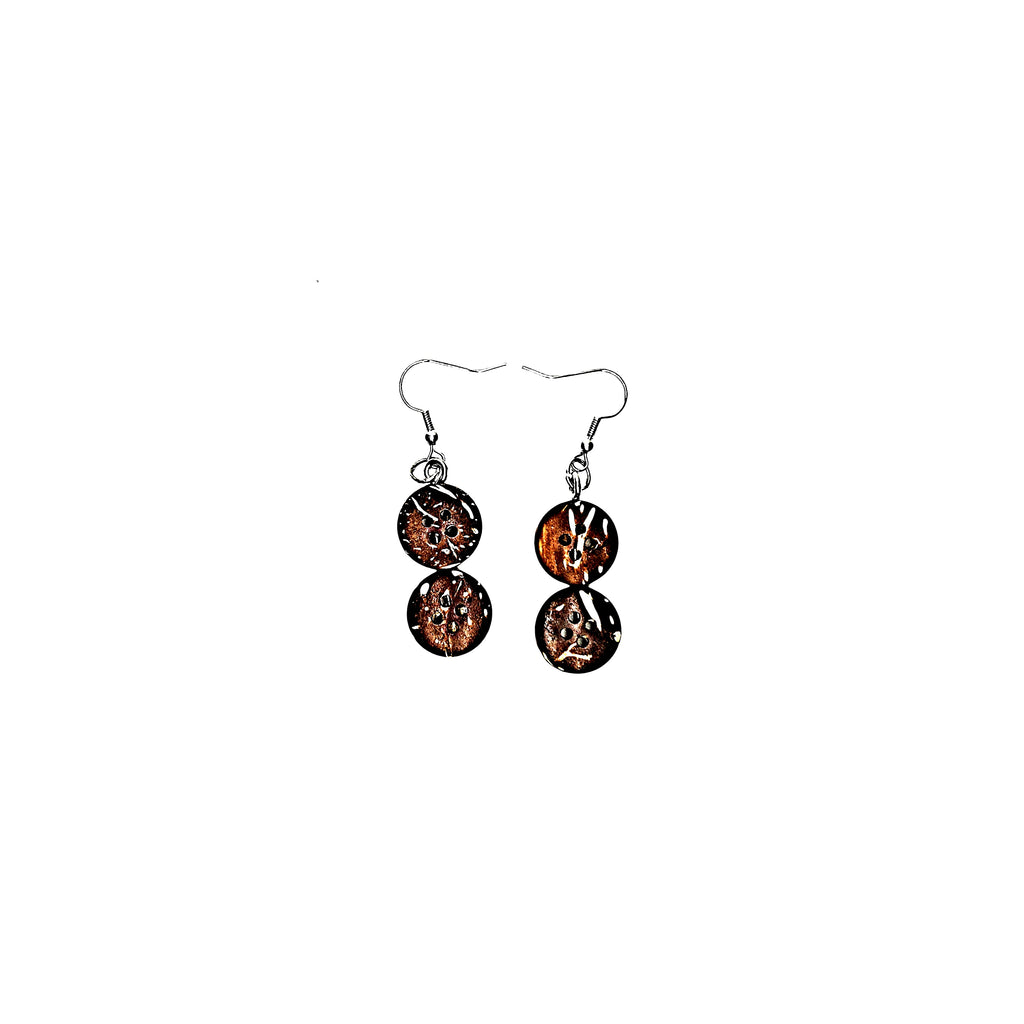 One of a Kind Dangling Coconut Shell Earring