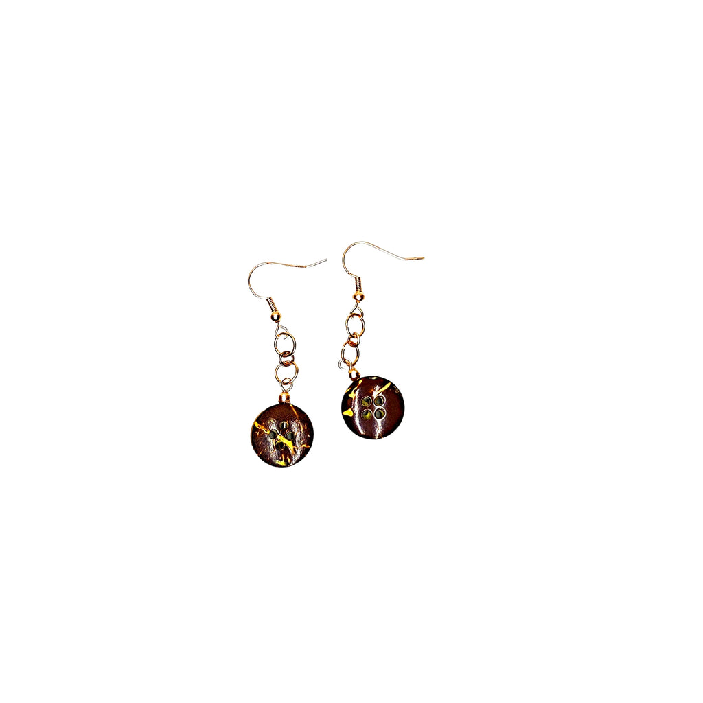 One of a Kind Dangling Coconut Shell Earring