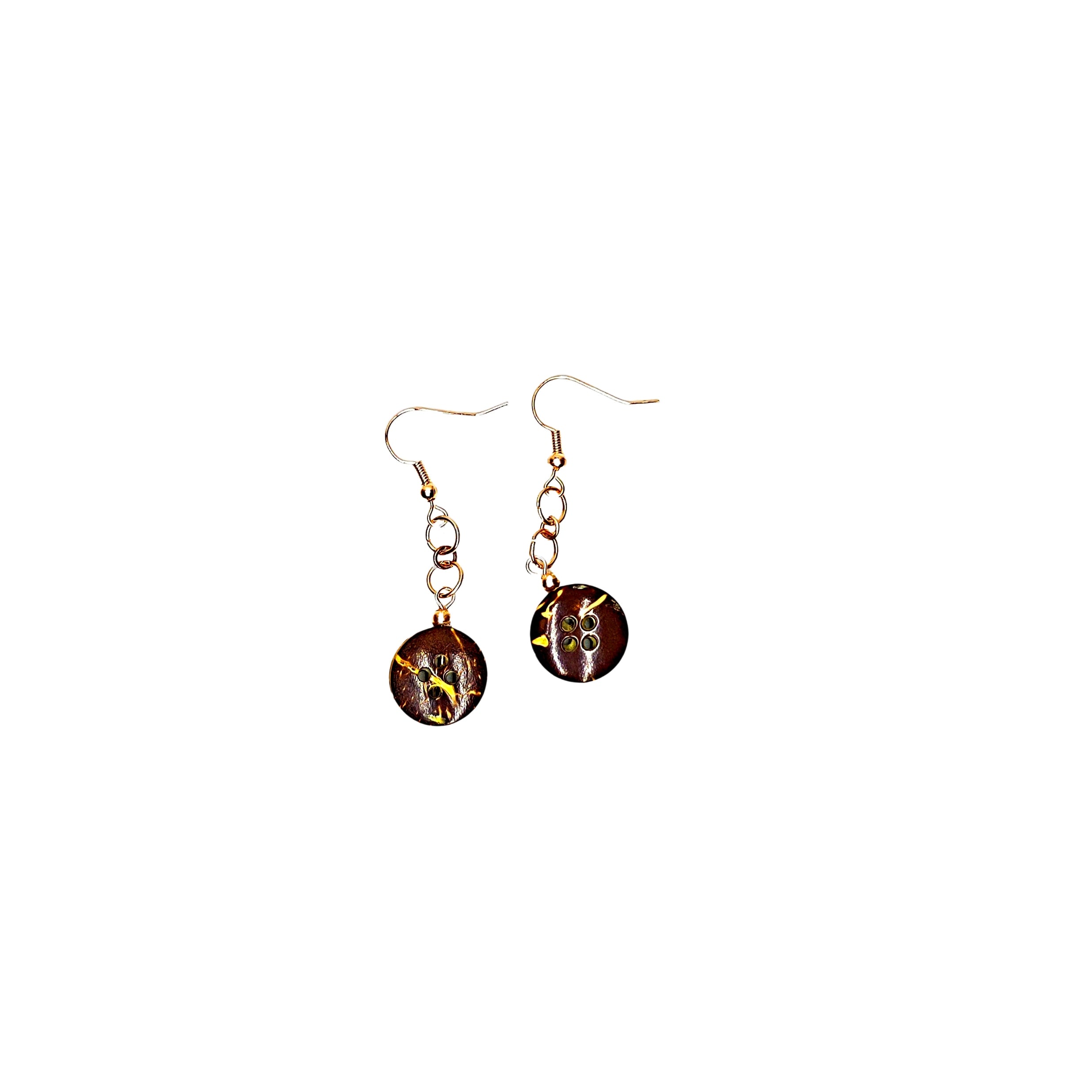 One of a Kind Dangling Coconut Shell Earring
