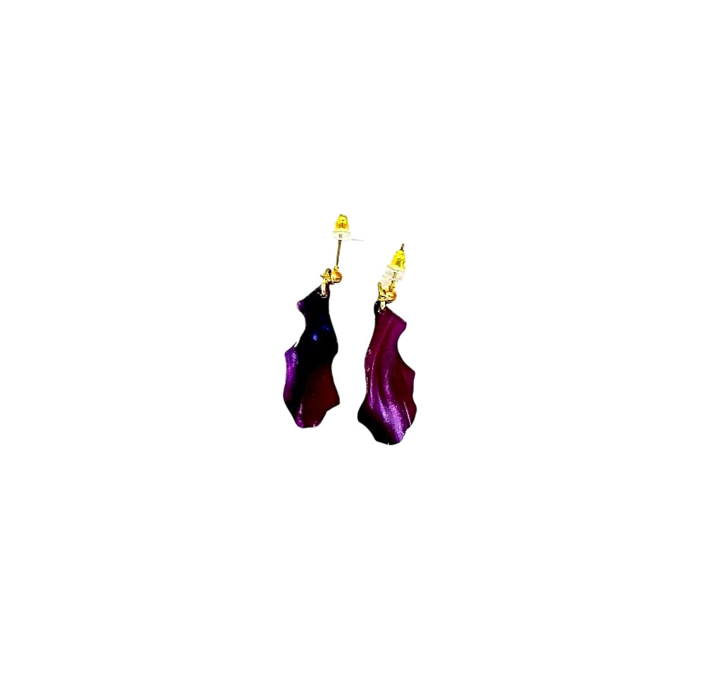 One of a Kind Purple Passion Acrylic Earring