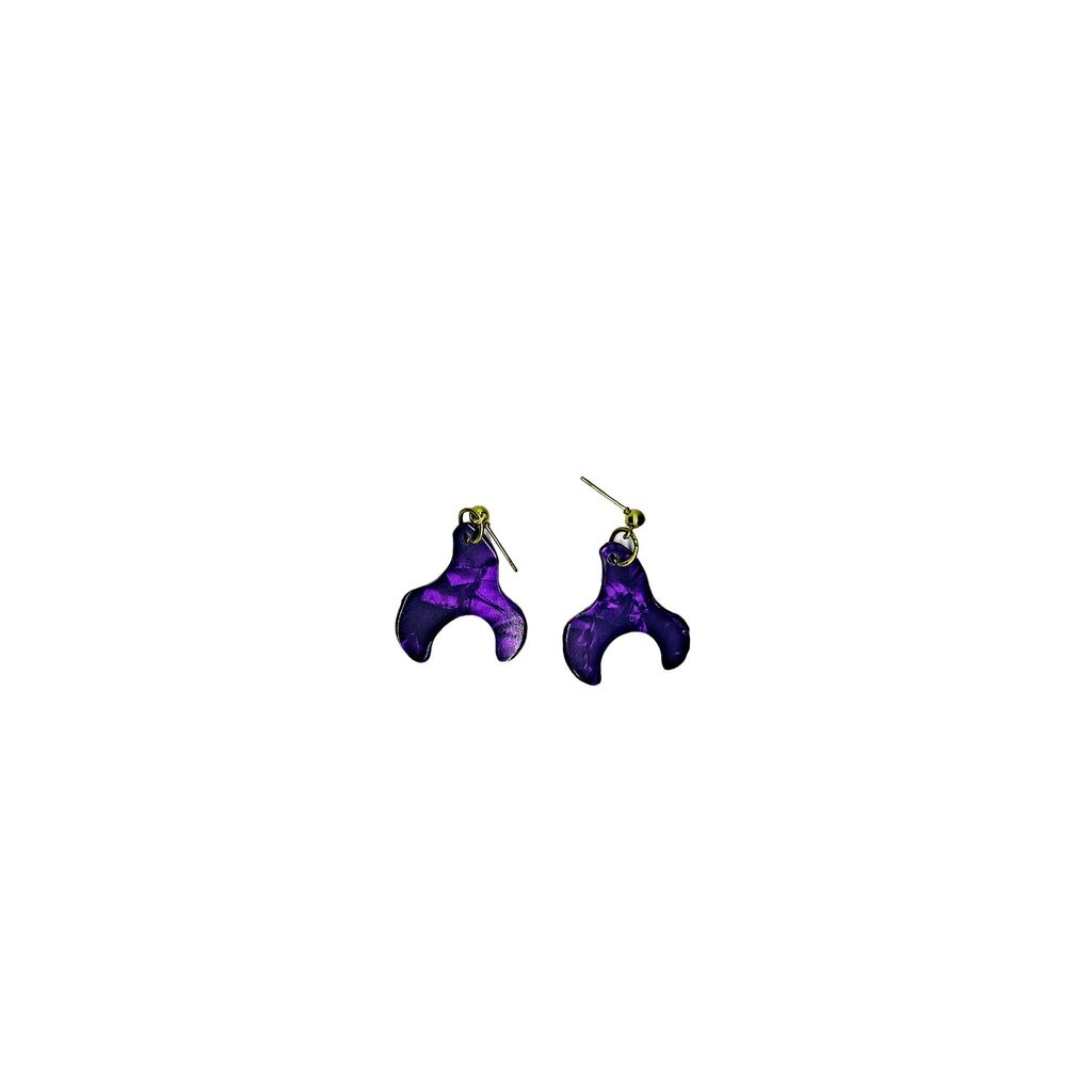 One of a Kind Purple Guitar Pick Earrings