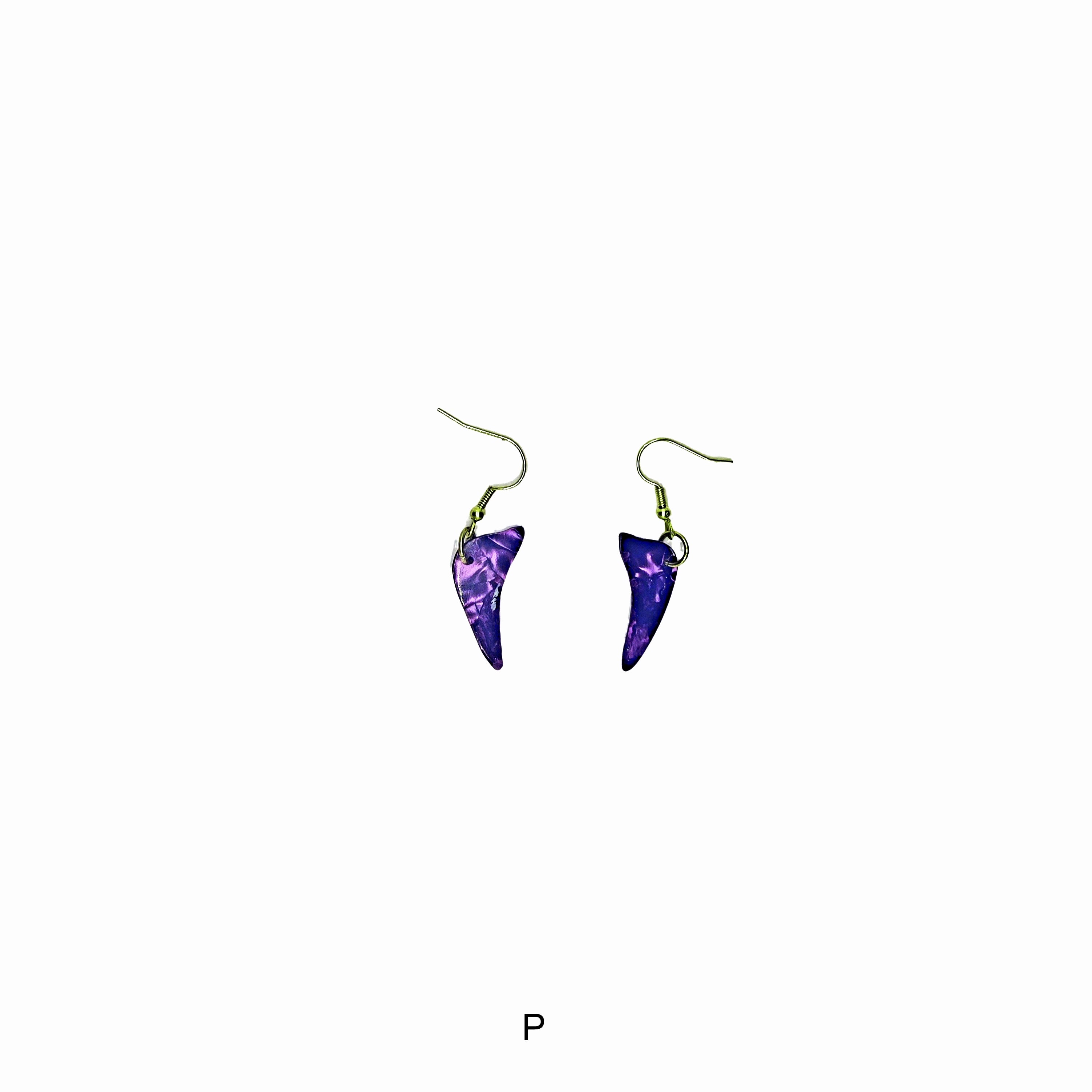 One of a Kind Purple Guitar Pick Earrings