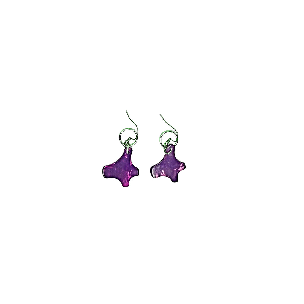One of a Kind Purple Guitar Pick Earrings