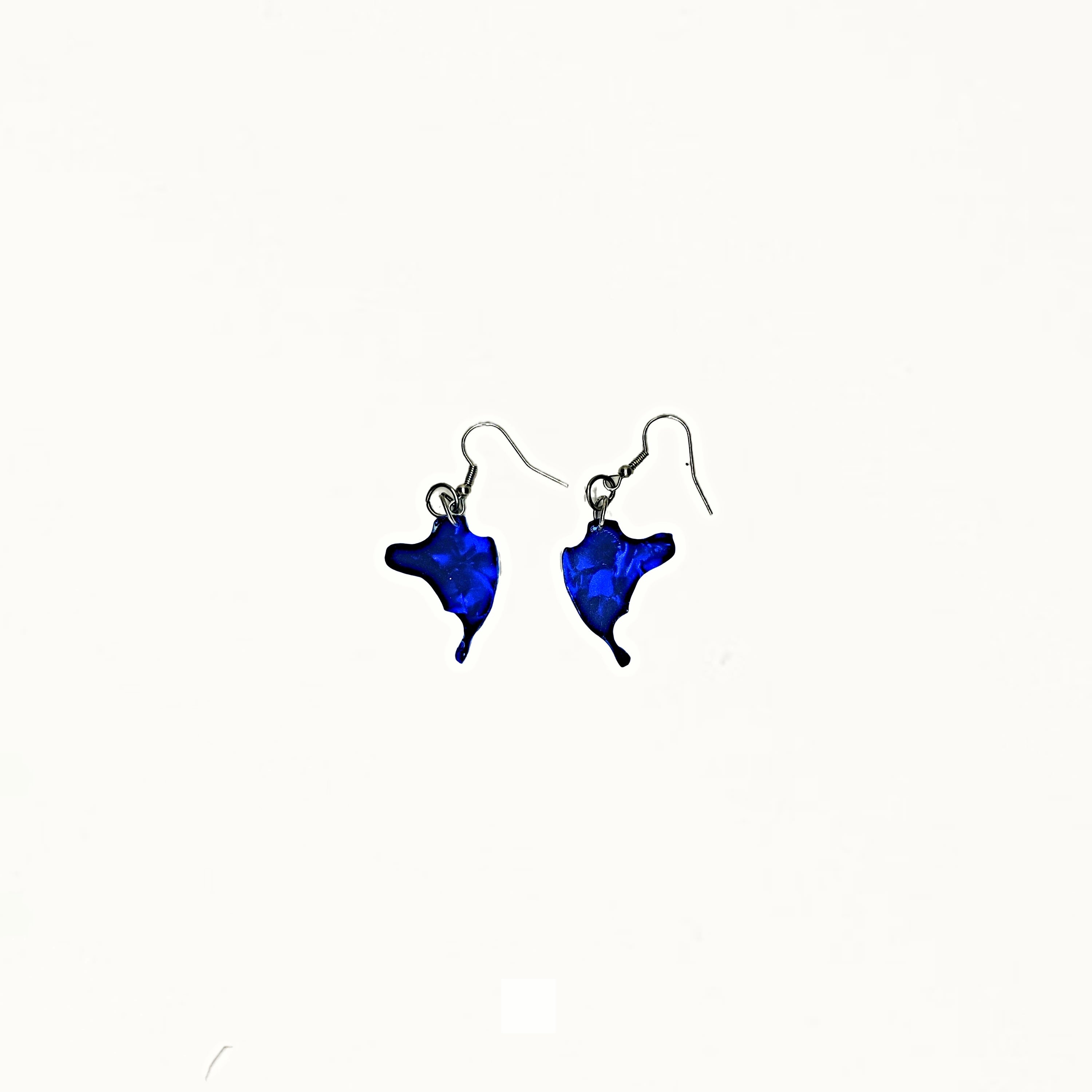 One of a Kind Dark Blue Guitar Pick Earring