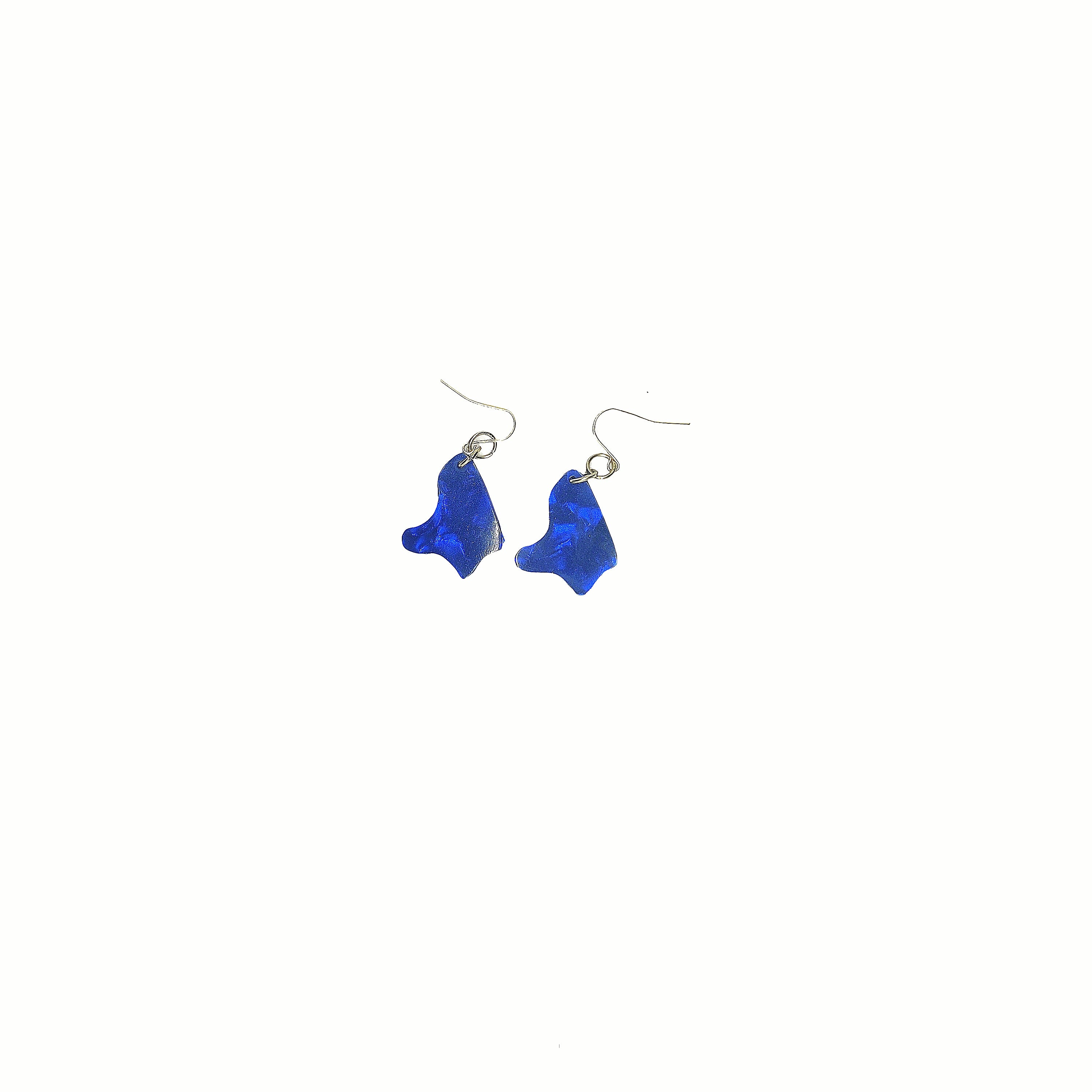 One of a Kind Dark Blue Guitar Pick Earring