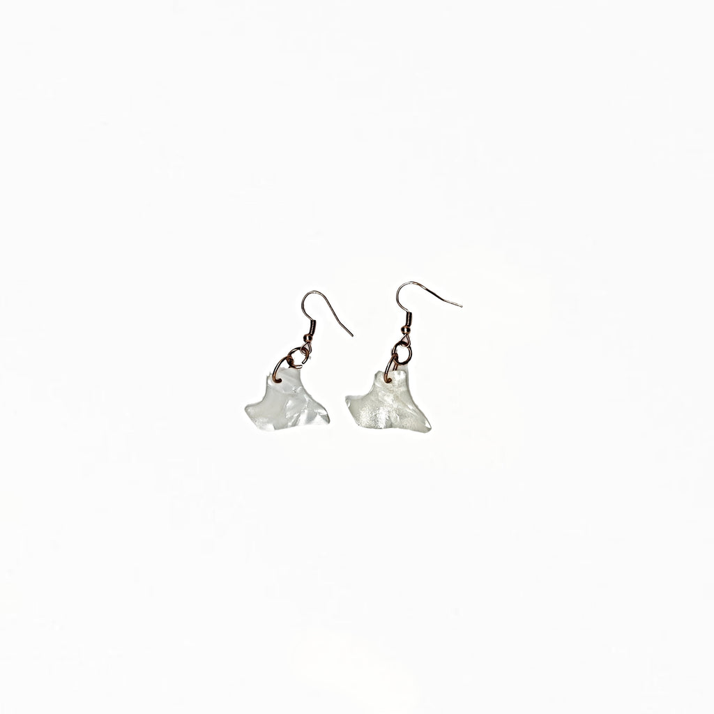 One of a Kind White Guitar Pick Earrings