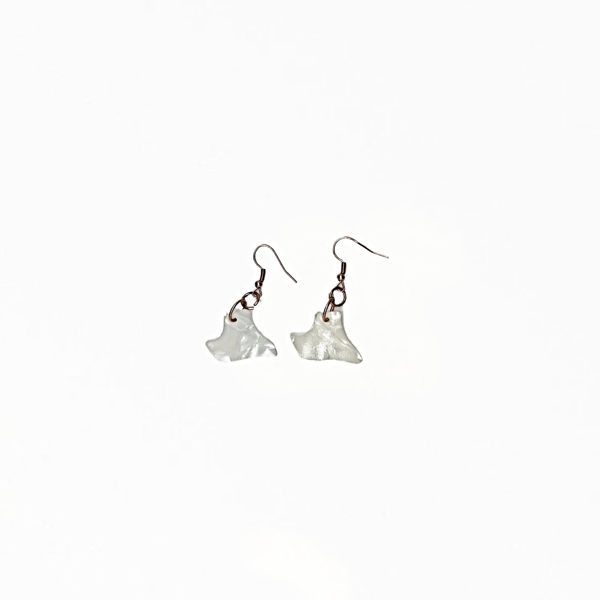 One of a Kind White Guitar Pick Earrings