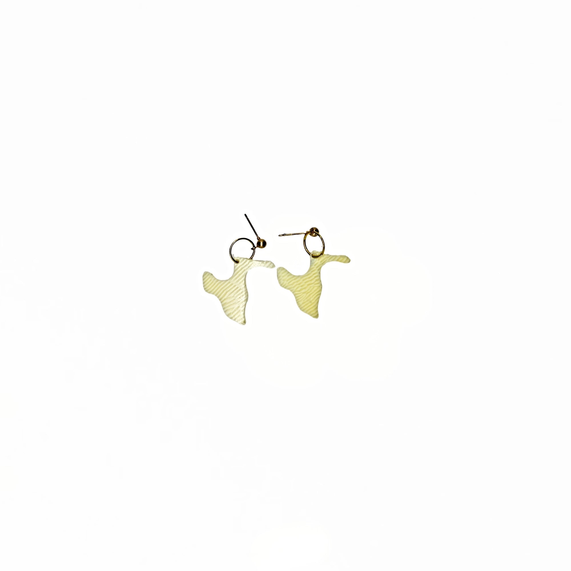 One of a Kind White Guitar Pick Earrings