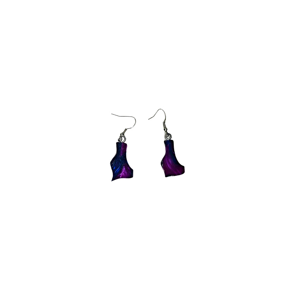 One of a Kind Purple Passion Acrylic Earring