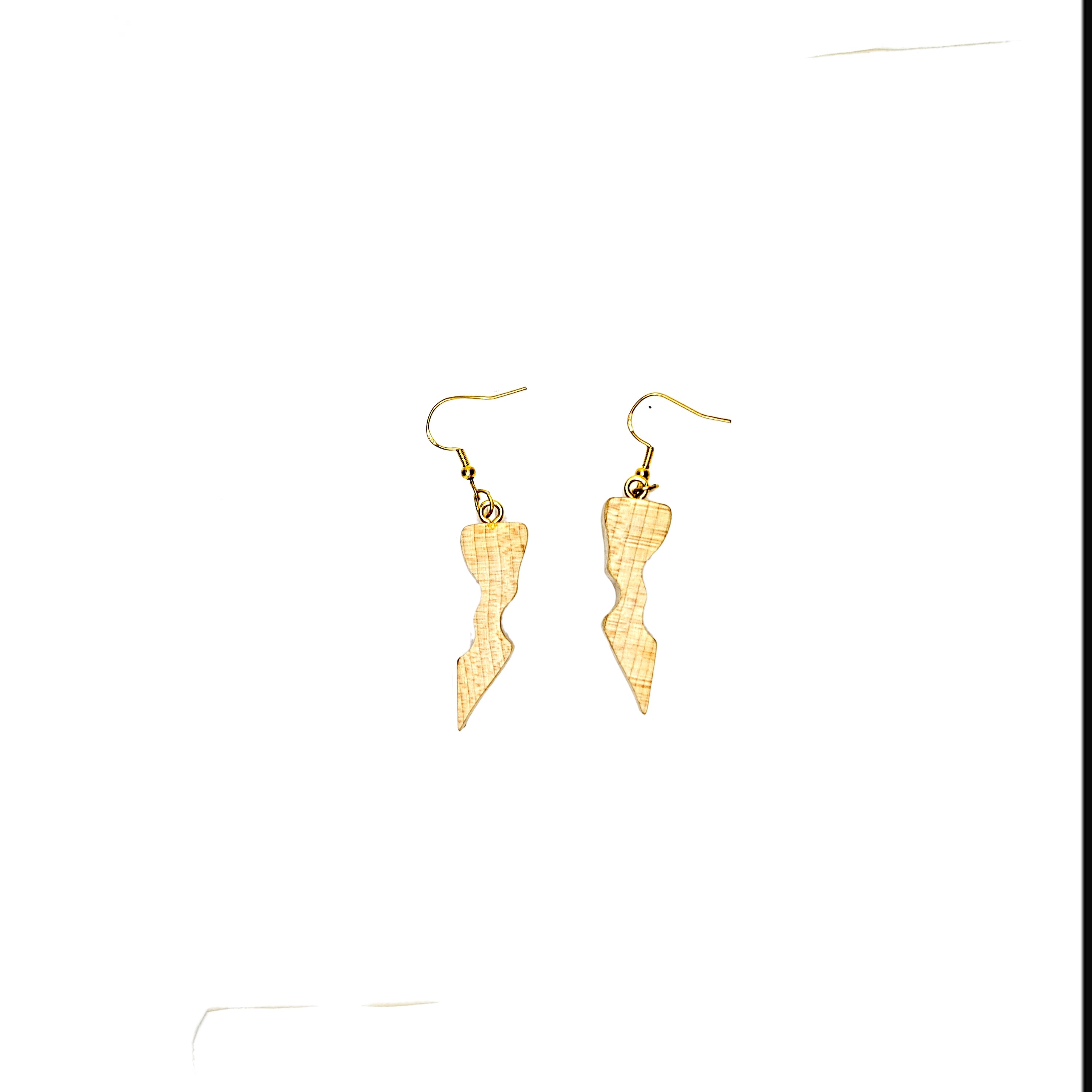 One of a Kind Curly Maple Earring