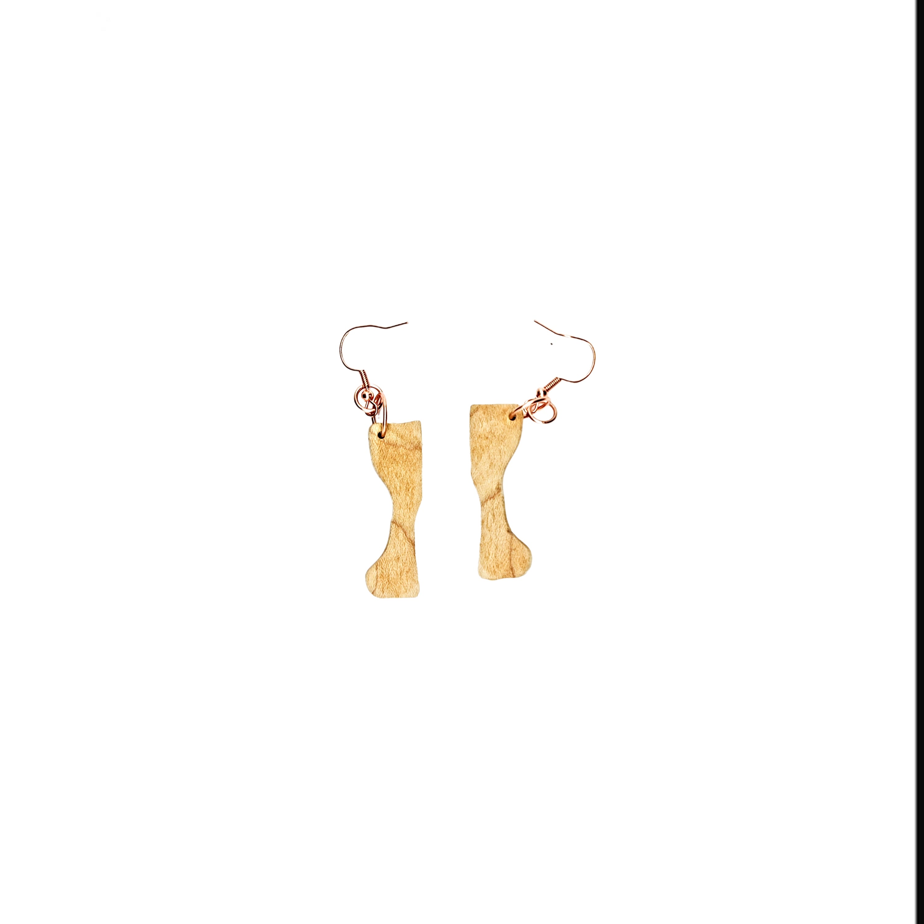 One of a Kind Curly Maple Earring