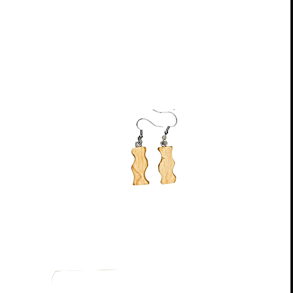 One of a Kind Curly Maple Earring